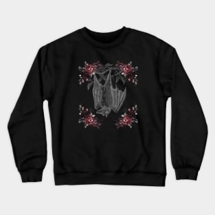 Victorian Floral Vampire Bat Crewneck Sweatshirt